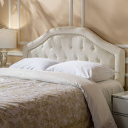 Noble House Kaarina contemporary tufted fabric headboard with a modern upholstered design for bedroom decor.