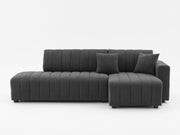 Urban Retreats Jessica Lamb Wool Sectional Sofa with Chaise, stationary sectional with plush lamb wool upholstery and modern design.
