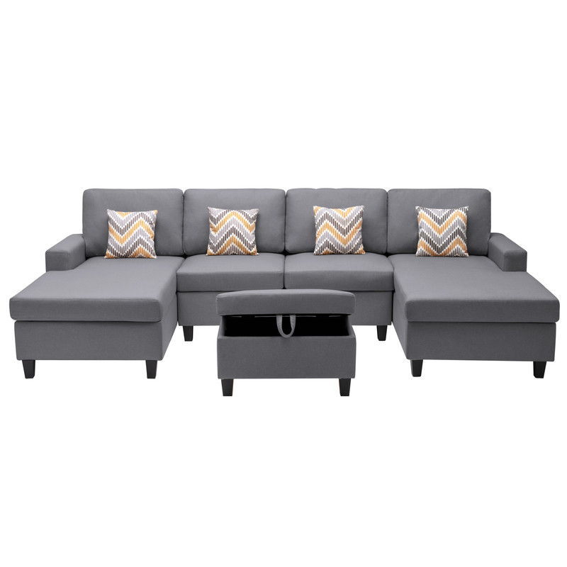 Nolan - Fabric 5 Piece Sectional Sofa With Interchangeable Legs - R&R Furniture Gallery (Fountain Valley, CA)
