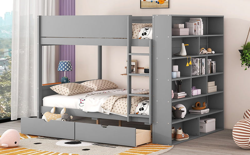Bunk Bed With 2 Drawers And Multi Layer Cabinet - R&R Furniture Gallery (Fountain Valley, CA)
