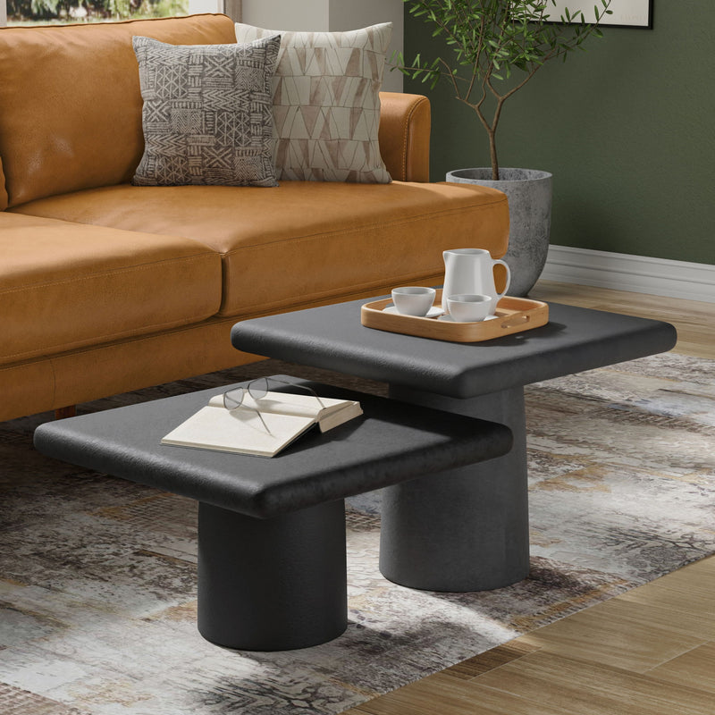 Zachary - 2 Piece Set Cast Aluminum Coffee Table - Black - R&R Furniture Gallery (Fountain Valley, CA)