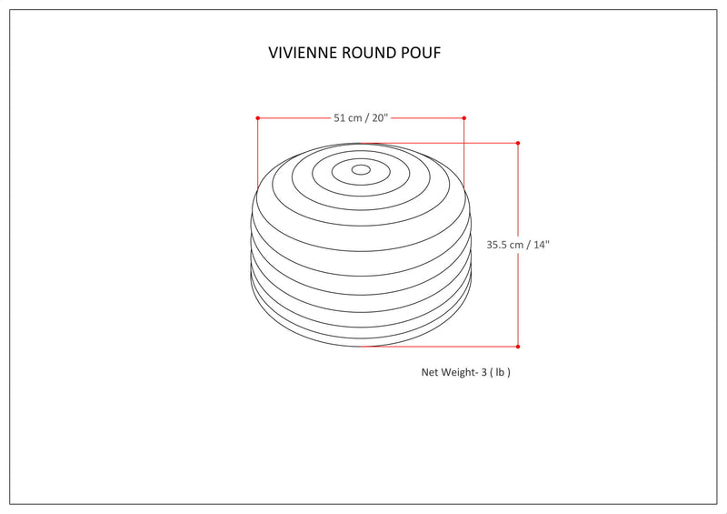 Vivienne - Upholstered Round Pouf - R&R Furniture Gallery (Fountain Valley, CA)