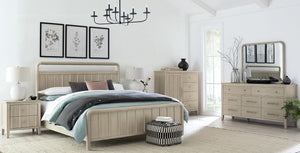 Camden Six Drawer One Door Oak Wood Chest in Chai
