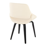 Pair of Lumi Source Fabrico mid-century modern dining chairs with comfortable design and wooden legs, set of two.