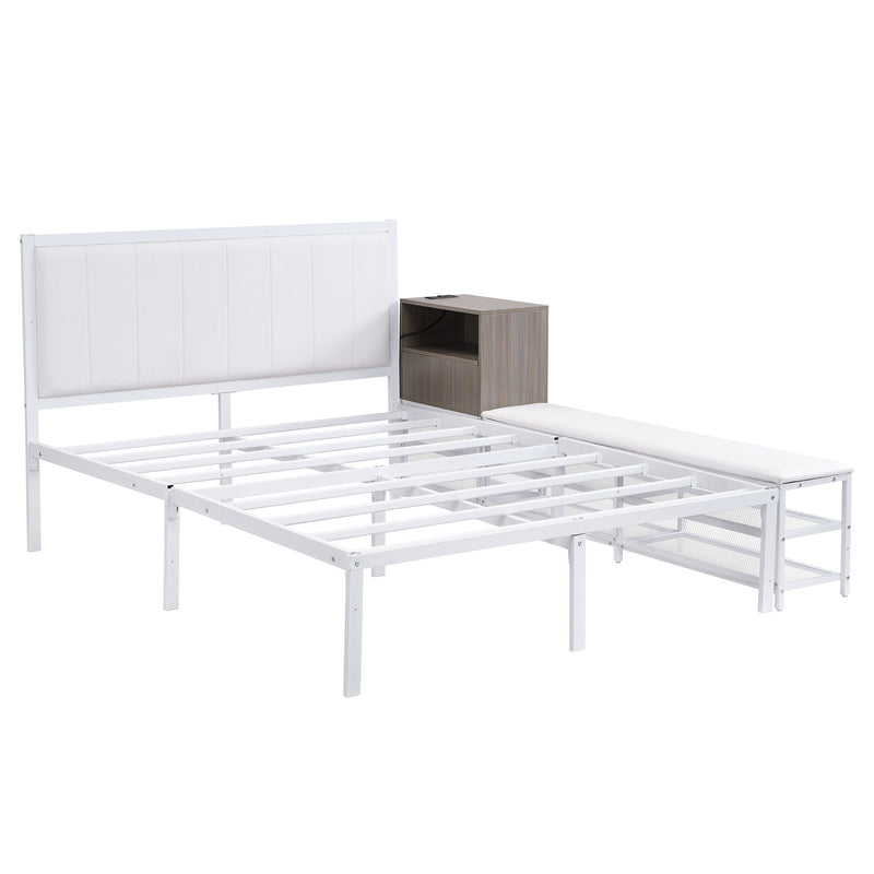 Platform Bed With 2 Tier Storage Shelves, Storage Cabinet - R&R Furniture Gallery (Fountain Valley, CA)