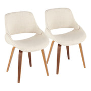 Lumi Source Fabrico mid-century modern dining chair set of 2 with wooden legs and upholstered seats in a stylish design.
