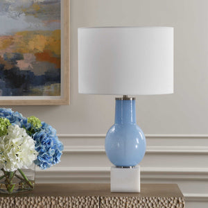 Clear Sky - Blue Glass Table Lamp
