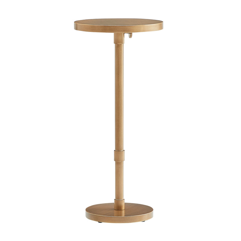 Morven - Adjustable Height Accent Table With Round Top - Antique Brass - R&R Furniture Gallery (Fountain Valley, CA)