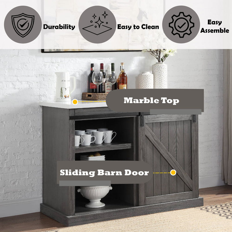 Gauri - Kitchen Island - Marble Top Top & Gray Oak - R&R Furniture Gallery (Fountain Valley, CA)