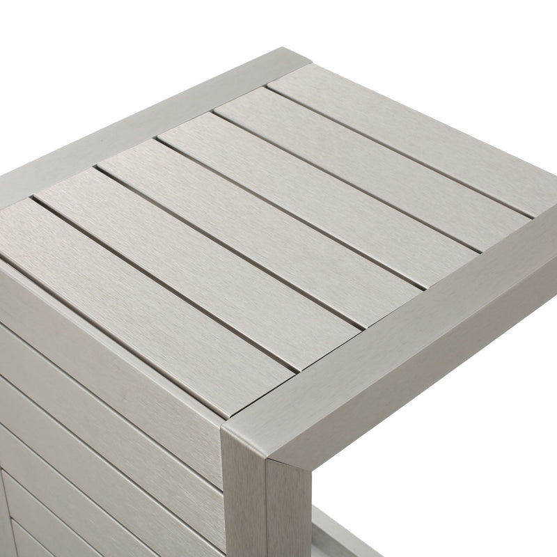 Aluminum Outdoor C - Shaped Side Table For Patio - R&R Furniture Gallery (Fountain Valley, CA)