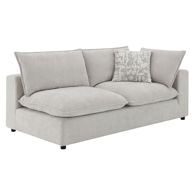 Marisa - Modular RF Loveseat With 2 Pillows - Beige Boucle - R&R Furniture Gallery (Fountain Valley, CA)