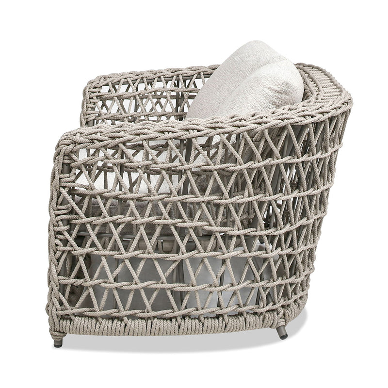 Everly - Frame Barrel Deep Seating Patio Loveseat Sofa Axroma Olefin - Oat Beige - R&R Furniture Gallery (Fountain Valley, CA)