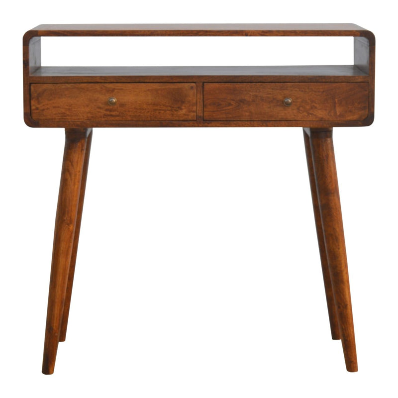 Curved Chestnut Console Table - R&R Furniture Gallery (Fountain Valley, CA)