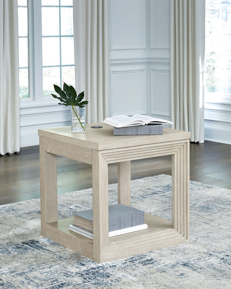 Marxhart - Square End Table - Bisque - R&R Furniture Gallery (Fountain Valley, CA)