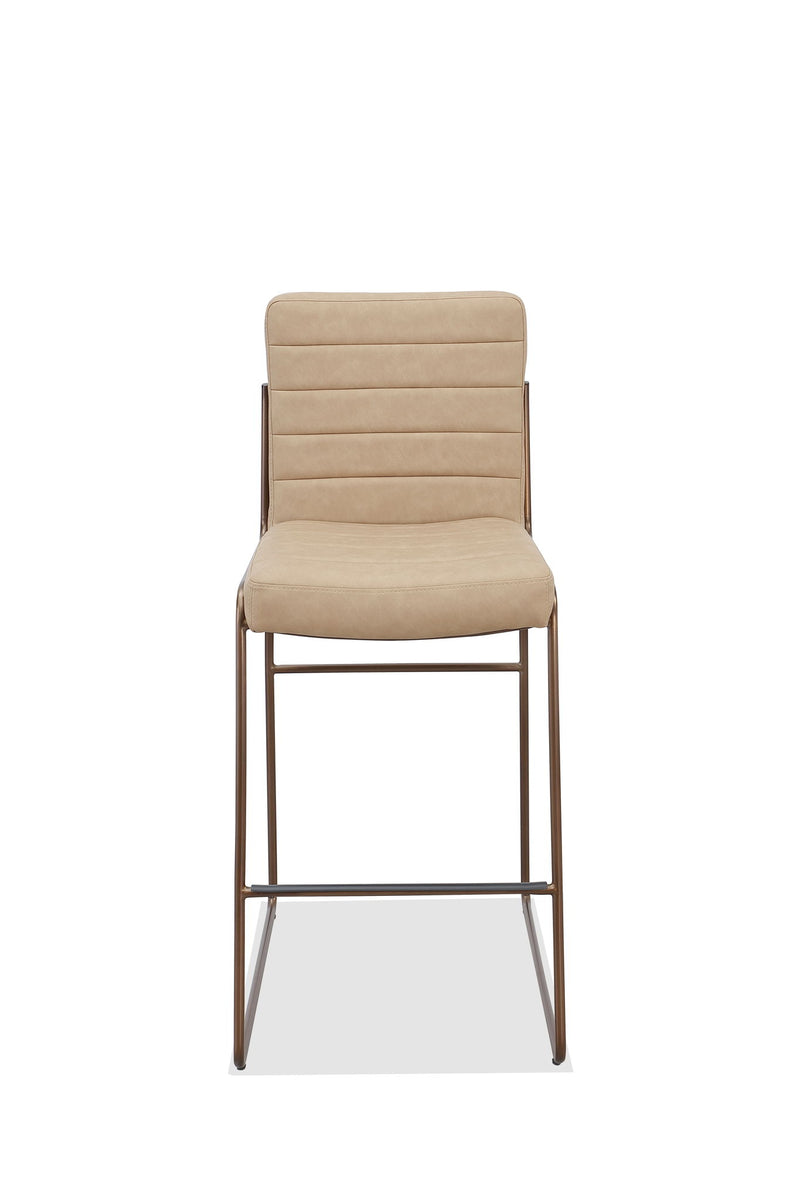 Madison Metal Frame Counter Stool in Honey Synthetic Leather - R&R Furniture Gallery (Fountain Valley, CA)