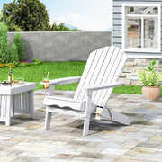 Noble House Zenithia outdoor foldable Adirondack chair with armrests and built-in 2 cup holders, ideal for patio or garden seating.
