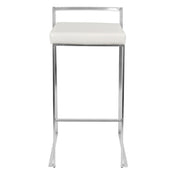 Lumi Source Fuji contemporary stackable barstool set with sleek modern design and wooden legs, perfect for modern kitchens or bars.
