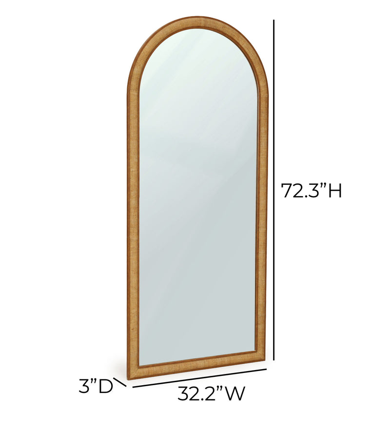 Arch - Raffia Contract-Grade Floor Mirror - Natural - R&R Furniture Gallery (Fountain Valley, CA)