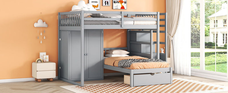 Bunk Bed With Wardrobe, Drawers - R&R Furniture Gallery (Fountain Valley, CA)