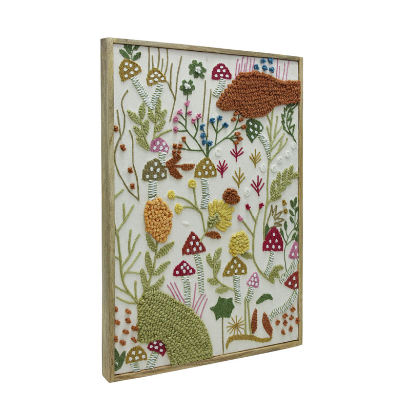 TOV Furniture Muro Forage embroidered wall art featuring intricate needlework and textured fabric in a modern wall decor design.