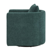 Sutton - Swivel Barrel Chair - Peacock - R&R Furniture Gallery (Fountain Valley, CA)