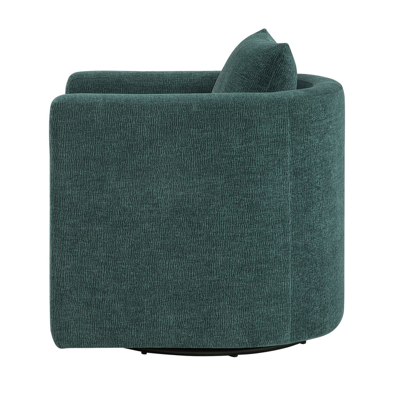 Sutton - Swivel Barrel Chair - Peacock - R&R Furniture Gallery (Fountain Valley, CA)