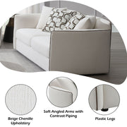Yolanda - Loveseat With 4 Pillows - Beige Chenille - R&R Furniture Gallery (Fountain Valley, CA)