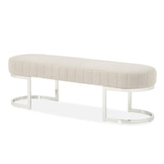 Signature Beds & Benches - Orchid Velvet Accent Bench - Gray / Chrome - R&R Furniture Gallery (Fountain Valley, CA)