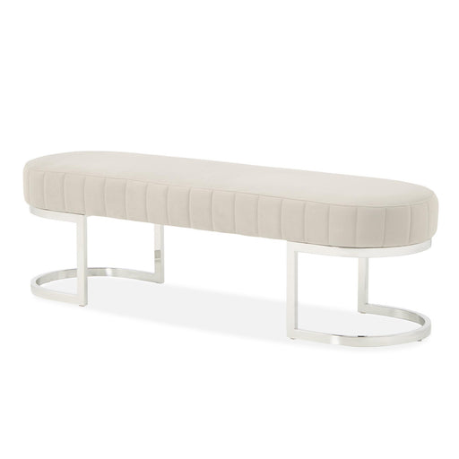 Signature Beds & Benches - Orchid Velvet Accent Bench - Gray / Chrome - R&R Furniture Gallery (Fountain Valley, CA)