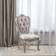 Ariadne - Side Chair (Set of 2) - Velvet & Antique Platinum - R&R Furniture Gallery (Fountain Valley, CA)