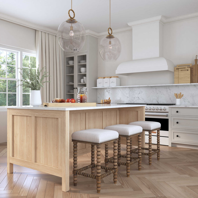 Large white blown glass pendant light by Uttermost, featuring a sleek 1-light pendant lighting design for modern interiors.