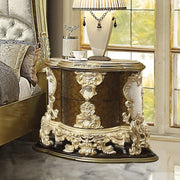 Desiderius - Nightstand - Antique Gold & Hand Painted Brown - R&R Furniture Gallery (Fountain Valley, CA)