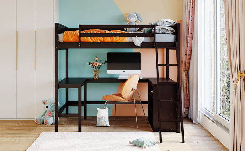 Loft Bed With Shelves With Desk - R&R Furniture Gallery (Fountain Valley, CA)