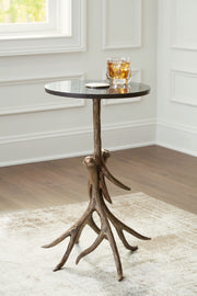 Lemkins - Accent Table - Black / Antique Gold Finish - R&R Furniture Gallery (Fountain Valley, CA)