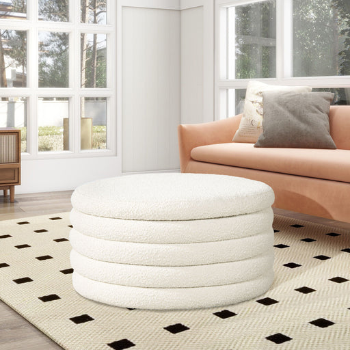 Fuji - Oversized Round Storage Ottoman - R&R Furniture Gallery (Fountain Valley, CA)