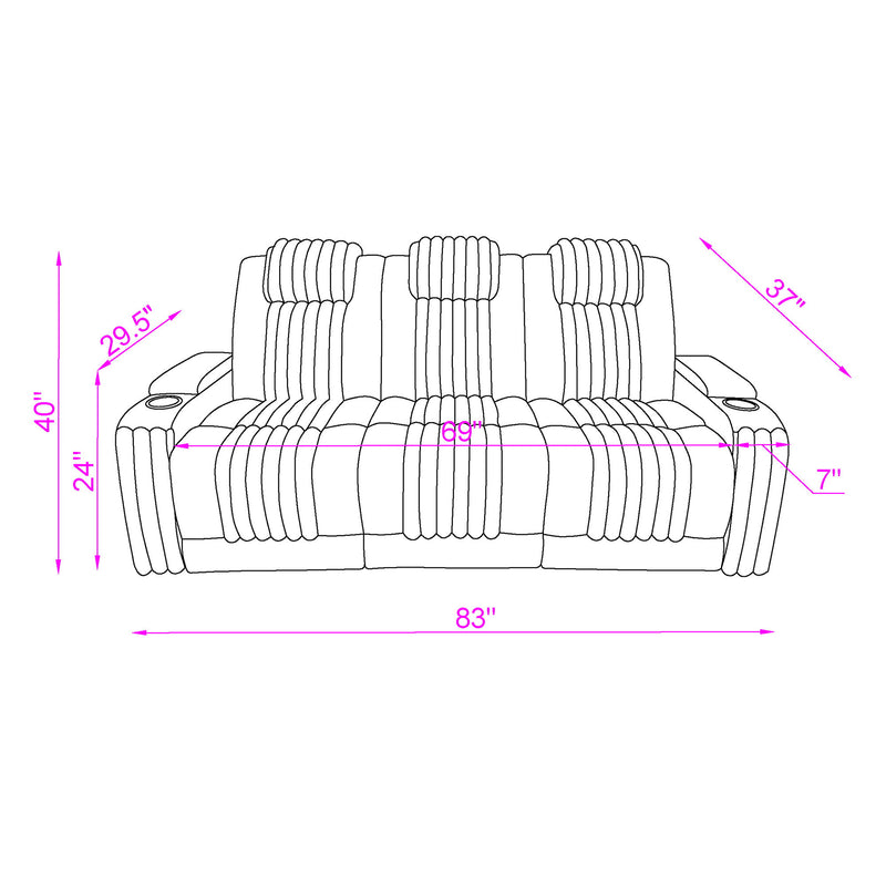 Duran - Power Reclining Sofa With Power Headrest - R&R Furniture Gallery (Fountain Valley, CA)