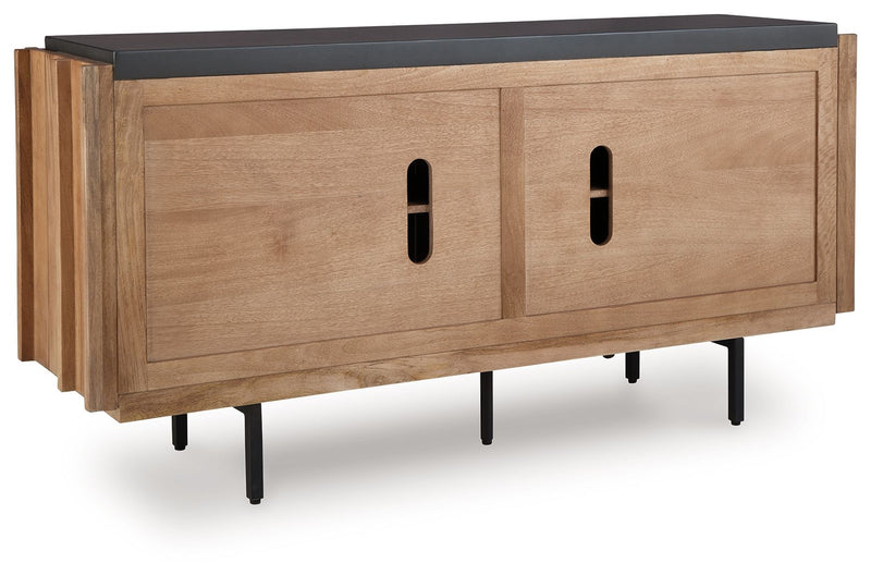 Quintavious - Accent Cabinet - Brown / Charcoal - R&R Furniture Gallery (Fountain Valley, CA)