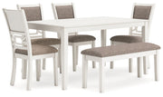 Erinberg - Dining Room Table Set (Set of 6) - Antique White - R&R Furniture Gallery (Fountain Valley, CA)