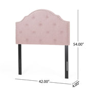 Flanner - Contemporary Fabric Upholstered Twin Headboard - Blush - R&R Furniture Gallery (Fountain Valley, CA)