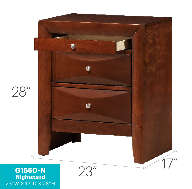 Modern design Glory Furniture accent nightstand with clean lines and a sleek finish, ideal for contemporary bedroom decor.