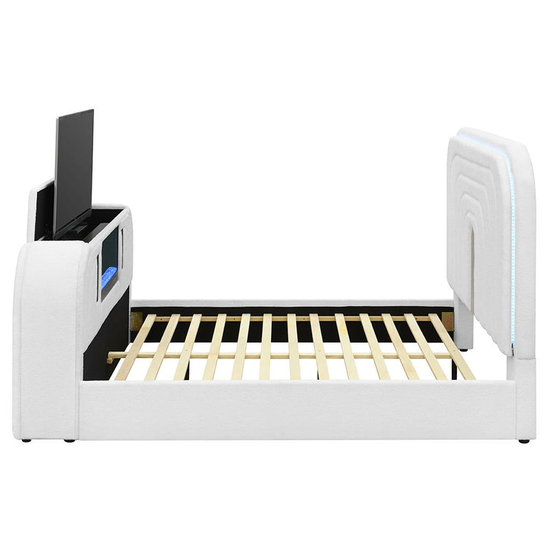 Shelyn - Bed With LED, TV Cabinet, Fireplace & Bluetooth - R&R Furniture Gallery (Fountain Valley, CA)