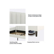 Elena - Boucle Upholstered Daybed, Ribbed Tufted Backrest - R&R Furniture Gallery (Fountain Valley, CA)