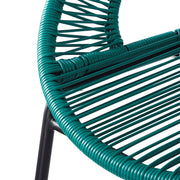 Set of two Noble House Ferrara outdoor patio barstools with woven seats and metal frames for outdoor seating.