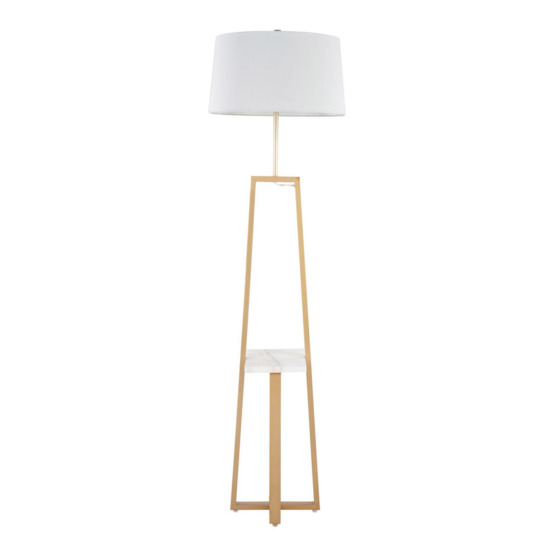 Lumi Source Cosmo contemporary glam floor lamp with sleek metal base and adjustable arm, ideal for modern living spaces.