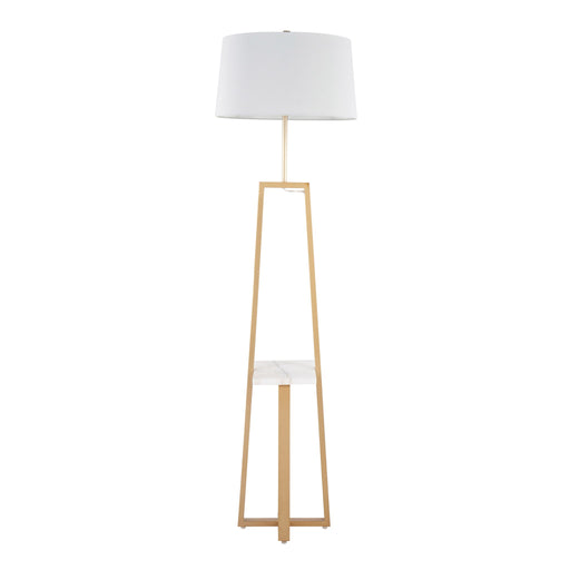 Lumi Source Cosmo contemporary glam floor lamp with sleek metal base and adjustable arm, ideal for modern living spaces.