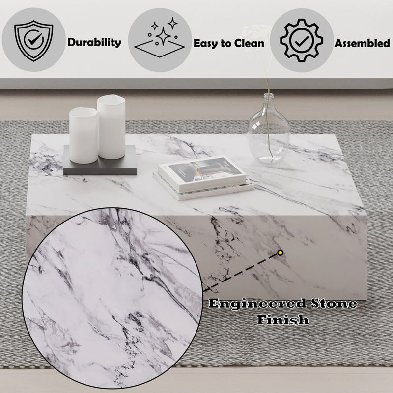Fritzy - 48" Coffee Table - Engineered Stone - R&R Furniture Gallery (Fountain Valley, CA)