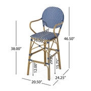 Outdoor Wicker And Aluminum French Barstools (Set of 2) - R&R Furniture Gallery (Fountain Valley, CA)