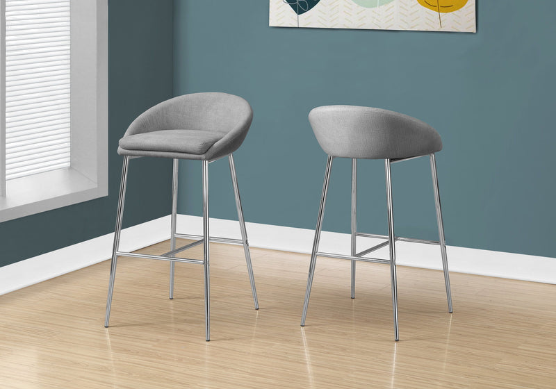 Bar Stool, Bar Height, Contemporary & Modern (Set of 2) - Gray - R&R Furniture Gallery (Fountain Valley, CA)