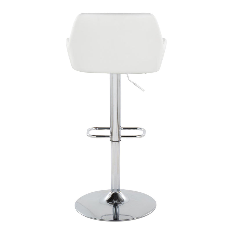 Daniella - Contemporary Adjustable Barstool With Swivel With Rounded Rectangle Footrest (Set of 2)