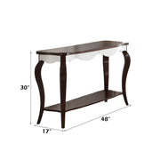 Mathias - Sofa Table - White & Walnut - R&R Furniture Gallery (Fountain Valley, CA)